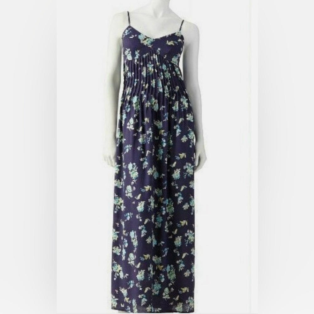 LC Lauren Conrad Navy Floral Maxi Dress